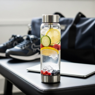 Hydrogen water bottle for fitness travel and office